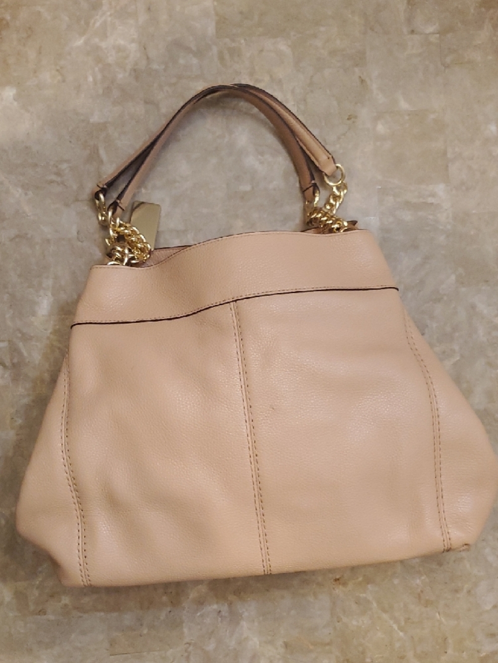 Coach Pebbled Leather Shoulder Bag Purse in Blush/Nude - Picture 3 of 16